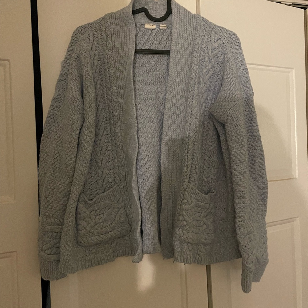 GAP Light Gray Cable Knit Cardigan